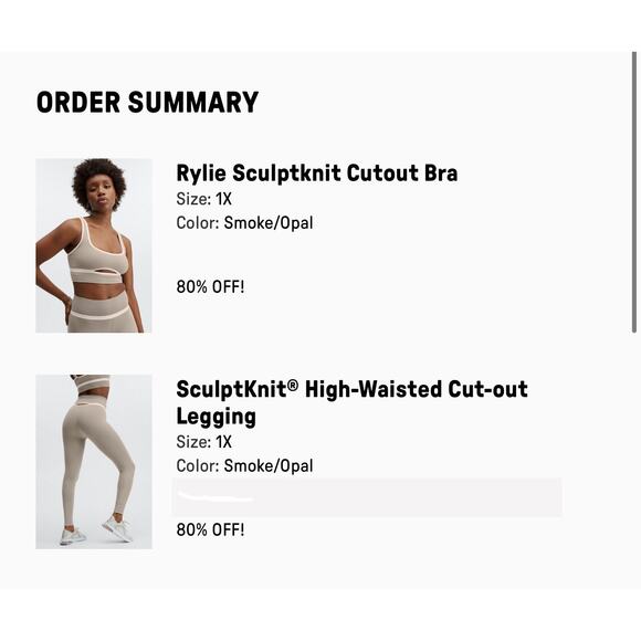 Fabletics Riley Sculpt Knit Cut Our Bra and High Waisted Cut Out Leggings Sz 1X - Picture 10 of 10